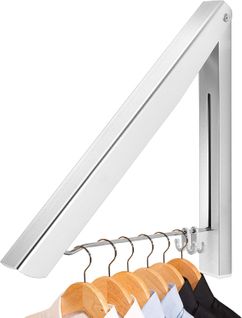 Étendoir Mural Pliableargent , Aluminium Cintre Mur Rétractable Organisateur Crochet Économie