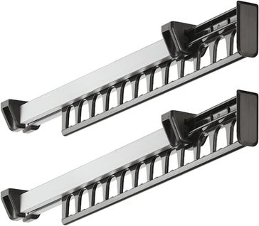 2 Pièces Porte-vêtements Armoire Garde-robe Extractible Coulissant Pour Cintre Support Portemanteau