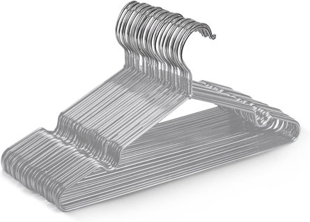 Cintres Gris  En Métal Revêtus De Caoutchouc Premium - Lot De 20, Gain De Place, Organisation