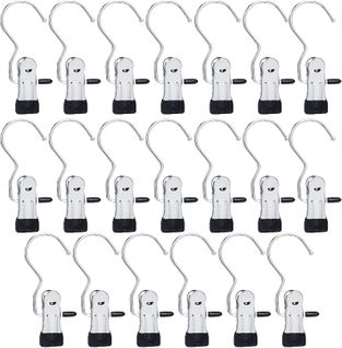 20 Pièces Crochet à Linge Portable Métal, Pinces à Linge En Métal Antidérapantes, Clips De Cintre