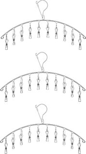 Kit De Séchage 3 Pièces En Acier Inoxydable Avec 10 Pinces Pour Sécher Les Chaussettes