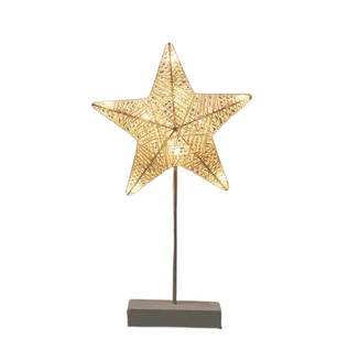 Veilleuse Créative Tissée à La Main-étoiles, Lampe De Table En Rotin, Décoration De Chambre