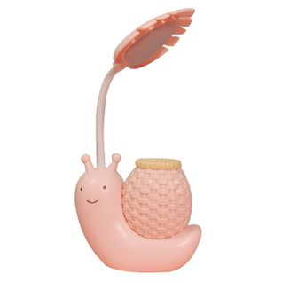Lampe De Bureau à LED Avec Porte-stylo (rose) Animal De Dessin Animé Escargot Lampe De Table
