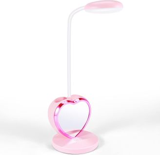 Lampe De Bureau Une LED Pour Filles, Dimmable Rose Lampe De Bureau Une LED Rechargeable Avec Port