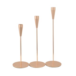 Lot De 3 Bougeoirs Dorés, Bougeoirs Coniques Pour Chandeliers, Décorations D'automne De Ferme Mod