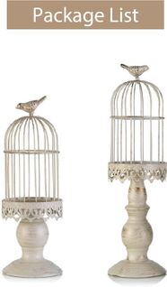 Blanc- S + L Chandelier à Cage à Oiseaux Vintage, Chandeliers Décoratifs Pour Tables De Mariage