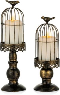 Noir- S + L Chandelier à Cage à Oiseaux Vintage, Chandeliers Décoratifs Pour Tables De Mariage