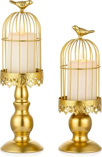 Gold- S + L Chandelier à Cage à Oiseaux Vintage, Chandeliers Décoratifs Pour Tables De Mariage