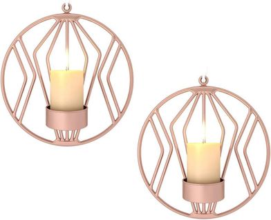 2pcs Chandeliers Muraux En Métal, Décorations Murales, Éclairage Pour Le Dîner Aux Chandelles