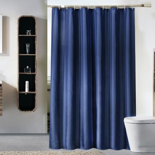 180 X 200cm Rideau De Douche Avec 12 Crochets Séchage Rapidebleu Foncé , Tissu Polyester Impermé
