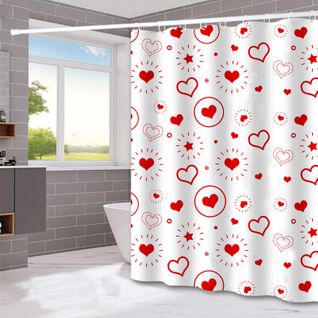 180*180cm Rideau De Douche Imperméable Avec Crochets Love , Haute Qualité, Anti-moisissure