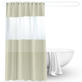 Couleur Beige Rideau De Douche 200x180cm Rideau De Bain Eva Semi-transparent Imperméable