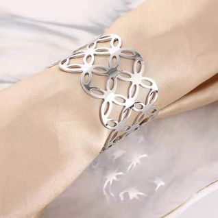 Ronds De Serviette Et Porte-serviettes, 6 Pièces Ronds De Serviette En Argent Boucles De Serviet