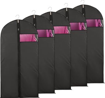 5pcs Housses Vetement Fenêtre Transparente Visible Housse Veste Costume Anti Poussière Etanche