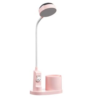 Lampe De Bureau Rose Avec Porte-stylo, Lumière LED Rechargeable à Intensité Variable