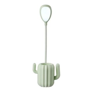 Lampe De Table Pour Enfants En Forme De Cactus Avec Porte-stylo, Commande Tactile, Vert