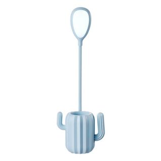 Lampe De Table Cactus Avec Porte-stylo, Commande Tactile, Bleu
