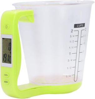 Balance De Cuisine Électronique 1 Kg Avec Écran LCD Et Tasse à Mesurer Numérique Vert