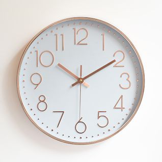 Modern Silent Mute Wall Clock Wall Pendulum For Living Room Kitchen Bedroom - Rose Gold