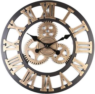 30 * 30cm 3d Wall Clock Large Classic Vintage Wooden Si