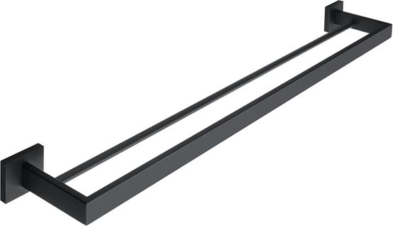 Porte-serviettes, Porte-serviettes Noir Mat, 60 Cm Porte-serviettes Double Pour Salle