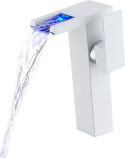 Robinet De Salle De Bains à LED Cascade (blanc) Robinet De Salle De Bains à Comptoir