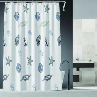 Rideau De Douche Imperméable Pour Salle De Bain (petit Coquillage, 150 × 180 Cm)