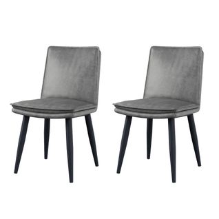 Lot De 2 Chaises De Salle A Manger En PU, Gris