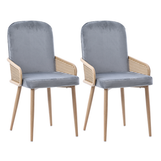 Lot De 2 Chaises De Salle à Manger, En Velours Gris