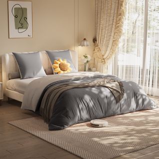 Parure Gris Foncé Gris Clair 140x210 Cm