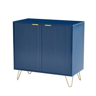Buffet 2 Portes Et Étagère, 80 X 40 X 78 Cm - Bleu