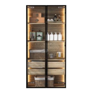Armoire De Salle De Bains De Taille Moyenne, Avec Barre Lumineuse, Large De 73cm
