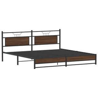 Cadre De Lit En Métal Chêne Marron 200x200 Cm