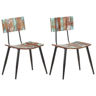 Chaises à Manger Lot De 2 Bois De Récupération Solide