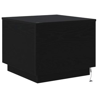 Table Basse Avec Lumières LED Chêne Noir 50x50x40 Cm