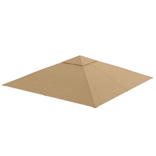 Toit De Remplacement Pour Gazebo, Polyester Beige, Protection Soleil, Vent Et Uv, 2.98 X 2.95 M