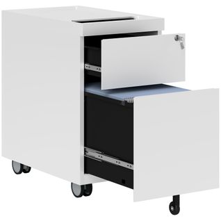 Classeur Mobile à 3 Tiroirs Avec Serrure Supérieure, 30 X 50 X 53.5 Cm