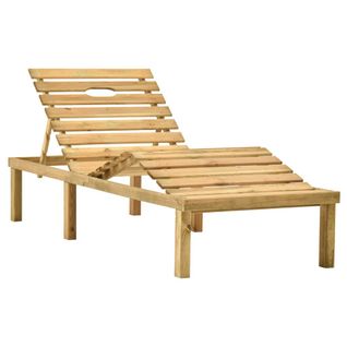 Transat - Bain De Soleil - Chaise Longue Avec Table Bois De Pin Imprégné