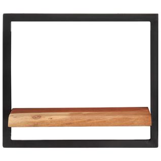 Lot De 2 Étagères Murales - Étagères Flottantes 40x24x35 Cm Bois D'acacia Et Acier Em446