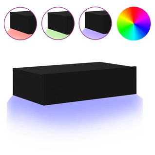 Meuble TV - Banc TV - Meuble De Rangement Pour Salon Avec Éclairage LED Noir 60x35x15,5 Cm