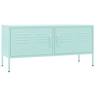 Meuble TV - Banc TV - Meuble De Rangement Pour Salon Vert Menthe 105x35x50 Cm Acier