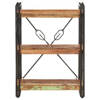 Bibliothèque, Étagère à 3 Niveaux 60x30x80cm Bois De Récupération Massif