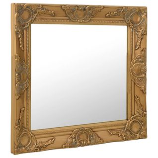Miroir Mural - Miroir Suspendu - Miroir Décoratif Style Baroque 60x60 Cm Doré