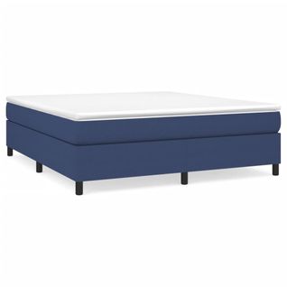 Lit Double - Lit Adulte Simple - Cadre De Lit Bleu 160x200 Cm Tissu