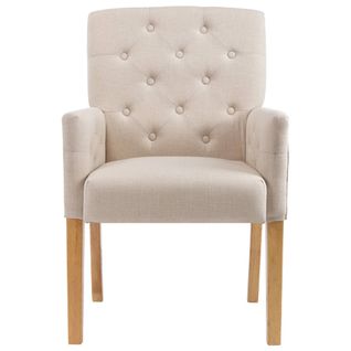 Lot De 2 Chaises De Salle à Manger, Chaises De Cuisine Avec Accoudoirs Beige Tissu