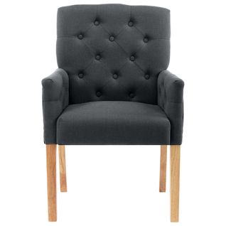 Lot De 2 Chaises De Salle à Manger, Chaises De Cuisine Avec Accoudoirs Gris Tissu