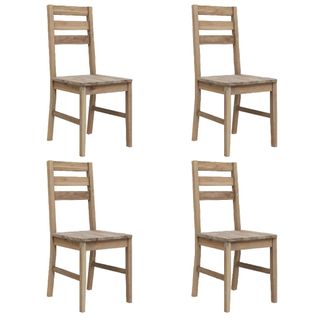 Lot De 4 Chaises De Salle à Manger, Chaises De Cuisine, Chaises De Repas Bois D'acacia Massif