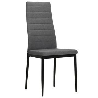 Lot De 6 Chaises De Salle à Manger, Chaises De Cuisine, Chaises De Repas Gris Clair Tissu