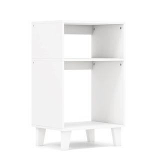 Table D'appoint Table De Chevet à 3 Niveaux Avec Etagères Structure Stable 39,5x29,5x65cm Blanc