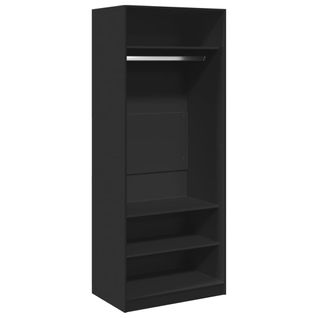 Armoire De Rangement - Armoire De Chambre Noir 80x50x200 Cm Bois D'ingénierie